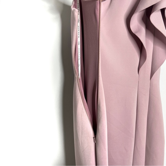 Black Halo Eve One Shoulder Gown Ruffle Mauve Blush Formal Bridesmaid Prom 6 - Picture 5 of 10
